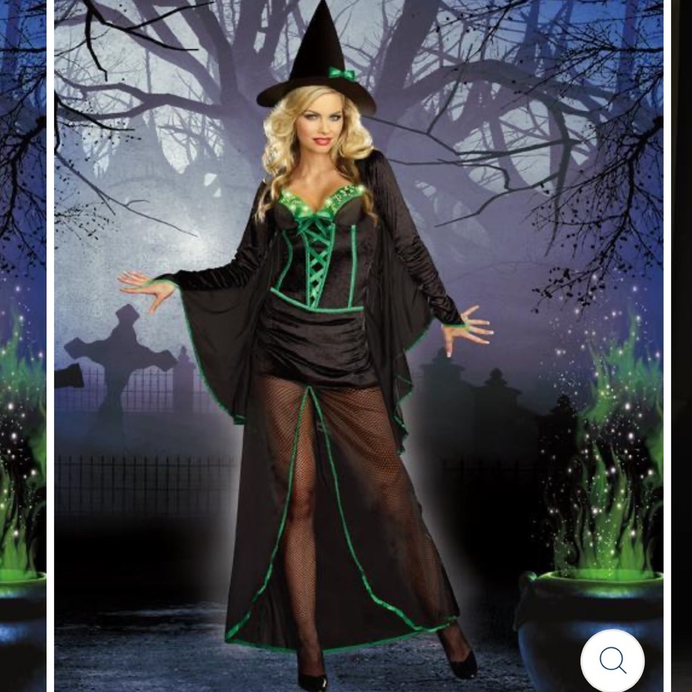 New Dreamgirl  Wicked Me Sexy Witch Adult Halloween LightUp Costume Small Corsét